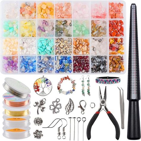 Bracelet Making Kit, Ring Making Kit with 28 Colors Crystal Beads 1667pcs Crystal Jewelry Making Kit with Ring Sizer Tools Jewelry Wire Jewelry Pliers for DIY Bracelet Necklace Earring : Amazon.ca: Home Crystal Shard, Crystal Jewelry Making, Jewelry Making Rings, Bracelet Making Kit, Jewelry Making Kits, Jewelry Pliers, Jewelry Making Kit, Earring Making, Earrings Diy