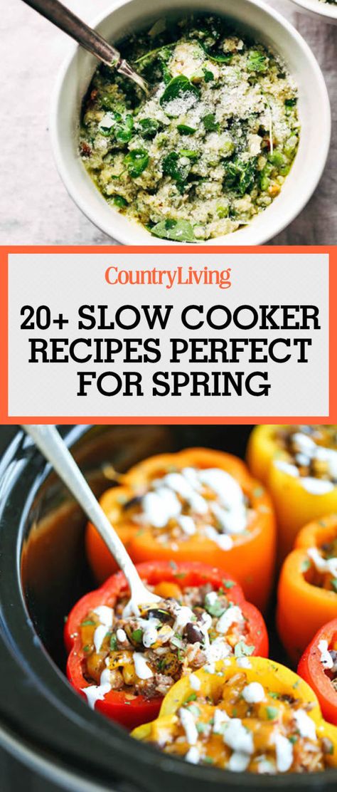 Pin these recipes!  - CountryLiving.com Cheap Clean Eating, Spring Dinner, Slow Cooker Dinner, Easy Slow Cooker Recipes, Healthy Crockpot, Crock Pot Cooking, Healthy Crockpot Recipes, Easy Slow Cooker, Spring Recipes