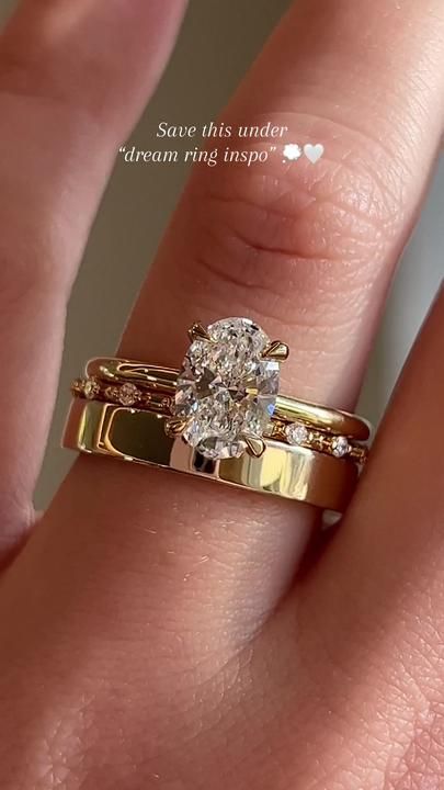 TikTok · The Moissanite Company Marriage Aesthetic Ring, Classy Engagement Ring Gold Band, Gold Tiffany Ring, Wedding Rings Engagement Set, Thick Wedding Band Stack, Yolanda Diaz Wedding Ring, Old School Engagement Rings, Wedding Ring Add Ons, Beautiful Wedding Rings Unique