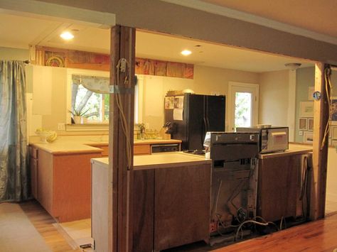 Kitchen Wall Open After from Living Room Opening A Galley Kitchen, How To Open Up A Galley Kitchen, Opening Up Galley Kitchen, Kitchen Wall Removal, Opening Up A Galley Kitchen, Kitchen Wall Opening, Small Galley Kitchen Designs, Open Galley Kitchen, Galley Kitchen Renovation