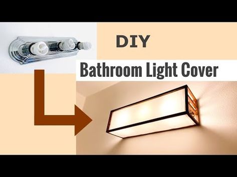 We have Hollywood lighting in our bathrooms, which I hate.   Are there any retailers in the DC area that carry fabric shades that can cover them? I am not in th… Fluorescent Light Covers Diy, Bathroom Light Bar, Diy Vanity Lights, Hollywood Vanity Lights, Light Fixture Makeover, Bathroom Lighting Diy, Bathroom Light Shades, Vanity Light Shade, Lighting Makeover