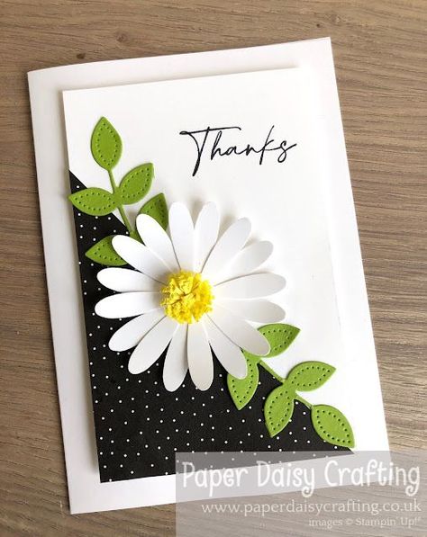 Paper Daisy Crafting: The Project Share Blog Hop - Thank you! Daisy Punch Stampin Up Cards, Stampin Up Medium Daisy Punch, Su Thank You Cards Simple, Thank You Diy Cards, Stampin Up Daisy Delight, Daisy Delight Stampin' Up, Handmade Greeting Card Designs, Happy Birthday Cards Diy, Punch Art Cards