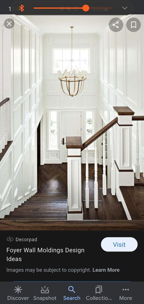 Entryway Light Fixtures, Foyer Ideas Entryway, Living Room Panelling, Foyer Wall, Southern Interior, Staircase Wall Decor, Foyer Staircase, Foyer Lighting Fixtures, Powder Room Decor