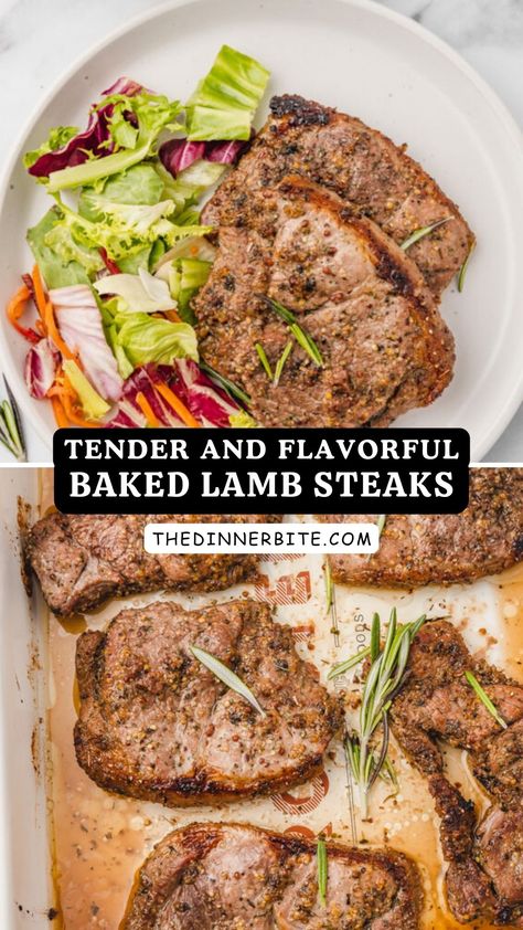 Looking for a fun and delicious meal idea? 🤔 Dive into these tender and flavorful BAKED LAMB STEAKS! 🍖 Juicy on the inside and perfectly seared on the outside - these steaks are simply irresistible! 😋 Check out the recipe and start cooking today! 👩‍🍳 Lamb Leg Steak Recipes Ovens, Lamb Steaks Recipes, Lamb Steaks How To Cook, Lamb Leg Steak Recipes, Baked Lamb Recipes, Leftover Lamb Curry, Steaks In The Oven, Lamb Recipes Oven, Lamb Steak Recipes