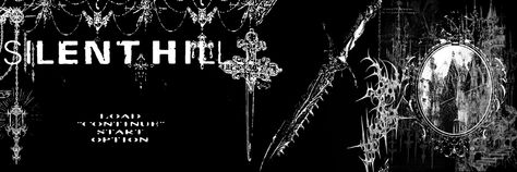 Gothic Twitter Banner, Cybergoth Anime Banner, Gothic Banner Aesthetic, Emo Youtube Banner 1024 X 576, Emo Twt Banner, Grunge Long Widget, Silent Hill Discord Banner, Black And White Y2k Banner, Edgy Banners Discord