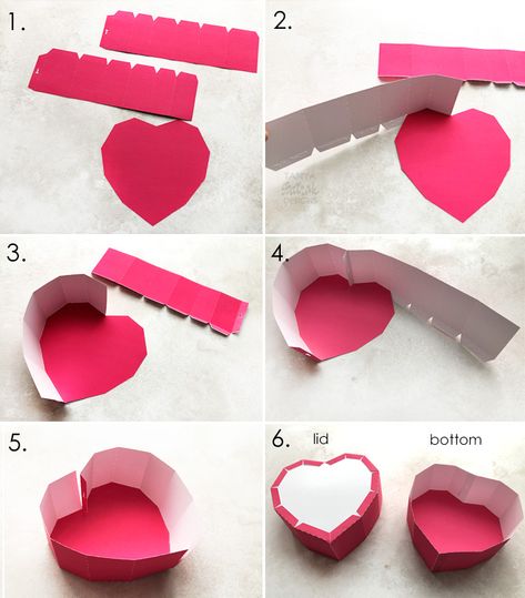 Heart Shaped Gift Box with Lace Heart and D Flowers Heart Shape Box Template, Heart Shape Box Ideas, Heart Shape Gift Box Diy, Heart Box Valentine Gift Ideas, Diy Heart Box How To Make, Diy Heart Shaped Box Valentines Day, Heart Shape Gift Box Ideas, Heart Shape Box Diy, How To Make Paper Glasses