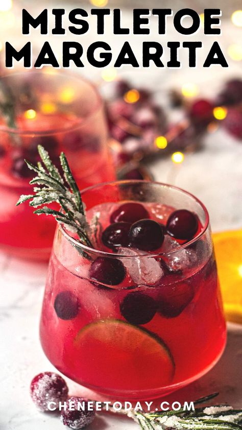 Margaritas, Natal, Cranberry Margarita Recipe, Margarita Christmas, Mistletoe Margaritas, Mistletoe Margarita, Tommy's Margarita, Pomegranate Christmas, Holiday Margaritas