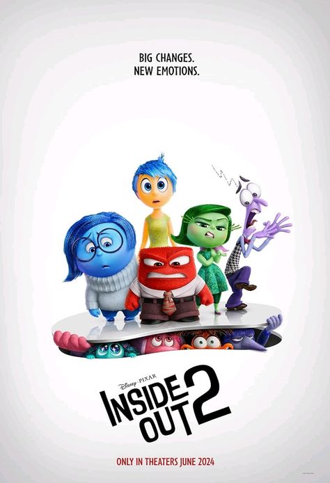 INSIDE OUT 2 (2024) Inside Out New Emotions, Inside Out 2 Poster, Inside Out 2 Movie, Pixar Sketches, Inside Out Poster, 2024 Movies, Animation Poster, 2024 List, Disney Poster