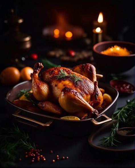 Photo photo baked chicken tabaka with sp... | Premium Photo #Freepik #photo Chicken Food Photography, Sides For Chicken, Chicken Poster, Christmas Roast, Mini Cafe, Food Poster Design, Whole Chicken, Meat Chickens, Photo Photo