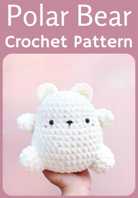 Polar Bear Amigurumi Free Pattern, Crochet Polar Bear Pattern Free, Polar Bear Crochet Pattern Free, Crochet Squishmallow, Polar Bear Crochet Pattern, Amigurumi Polar Bear, Polar Bear Amigurumi, White Amigurumi, Polar Bear Crochet