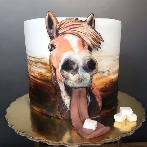 Skillful Bakery Chef Creates Unique and Imaginative Cakes Horse Birthday Cake, Horse Cake, Cool Cake Designs, 18th Birthday Cake, Horse Birthday, Horse Health, Horse Drawings, Horse Decor, Bear Cakes