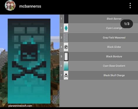 Minecraft Skull Banner, Cool Banner Designs Minecraft, Minecraft Skull, Skull Banner, Minecraft Banner Patterns, Minecraft World Ideas, Banner Patterns, Build Minecraft, Minecraft Banner