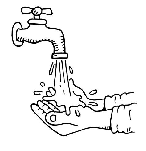 Washing Hands Drawing, Washing Hands Activities, Easy Science Fair Projects, Five Senses Worksheet, Hand Washing Poster, Earth Day Coloring Pages, King Drawing, Hands Drawing, Free Kids Coloring Pages