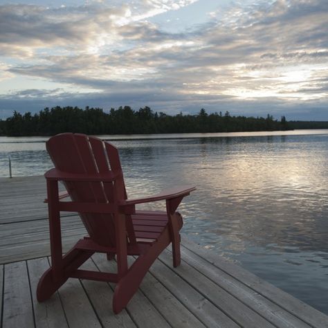 Muskoka Chairs, East Coast Aesthetic, Muskoka Chair, Lake Dock, Lake Photos, Adirondack Chairs, Adirondack Chair, Premium Photo, Lake House