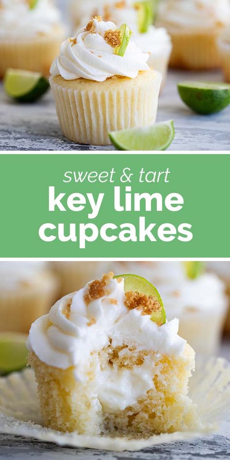 Key Lime Pie Filling, Key Lime Buttercream, Graham Cracker Crumble, Lime Buttercream, Flavored Cupcakes, Key Lime Cupcakes, Lime Cupcakes, Cupcakes Filled, Cupcake Flavors