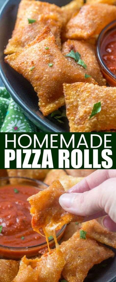 Homemade Pizza Rolls, Crock Pot Recipes, Pizza Rolls, Homemade Snacks, Dinner Recipes Crockpot, Idee Pasto Sano, Pizza Sauce, Homemade Pizza, Comfort Foods