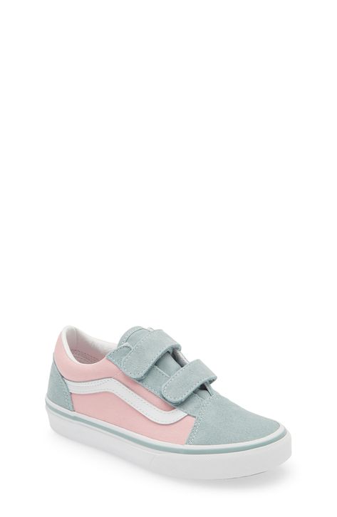 Vans Kids' Old Skool V Sneaker available at #Nordstrom Vans Kids, Baby Sneakers, Baby Walker, Classic Sneakers, Vans Old Skool, Side Stripe, Old Skool, Vans Old Skool Sneaker, Size 13