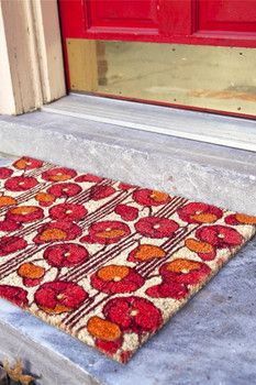 Poppies Non Slip Coir Doormat Caftan Dresses, Keep Your House Clean, Cool Doormats, Apt Ideas, Hand Stencil, Porch Furniture, Rachel Pally, Welcome Fall, Coir Doormat