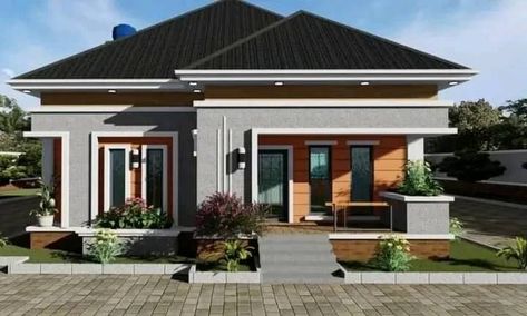 Two Bedroom Modern House Plans, Nigeria House Plans Design, Small House Design Plans 2 Bedroom, Two Bedroom House Plans Modern, 2 Bedroom Bungalow Floor Plans, 2 Bedroom 2 Bath House Plans, Nigerian Houses, Bungalow Design Ideas, 2 Bedroom Plan