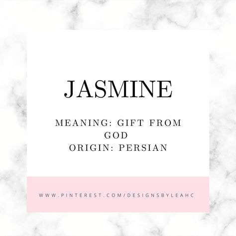 Jasmine Name Meaning, Jasmine Meaning, Jasmine Name, Persian Names, Hypebeast Iphone Wallpaper, Satisfying Pictures, Baby Girl Name, Pretty Names, Art Therapy Activities