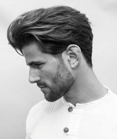 Bearded Men, Long Hair, Undercut, Long Hair And Beard, Length Hair, Medium Length, A Man, Hairstyles, Black And White