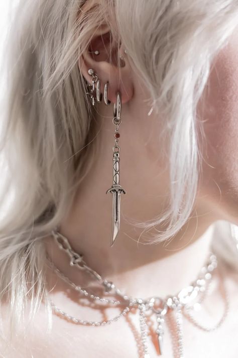 Elf Earrings, Pale Elf, Elf Jewelry, Elf Ear, Hoops Silver, Baldur's Gate 3, Hoops Gold, Baldur's Gate, Elf