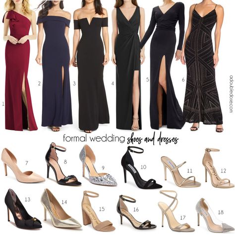 Black Heels Outfit Formal, Casino Royale Dress Code, Shoes For A Wedding Guest, Fall Black Tie Dress, October Black Tie Wedding Guest, Black Tie Optional Wedding Guest Dress Fall, Fall Formal Dresses Wedding Guest Black Tie, Black Dress Heels Outfit, Black Tie Guest Dress