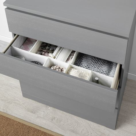 MALM 4-drawer chest, gray stained, 31 1/2x39 3/8" - IKEA Malm Ikea, Large Chest Of Drawers, Wide Chest Of Drawers, Ikea Malm, 3 Drawer Chest, Ikea Family, Grey Stain, Wall Carpet, 6 Drawer Dresser