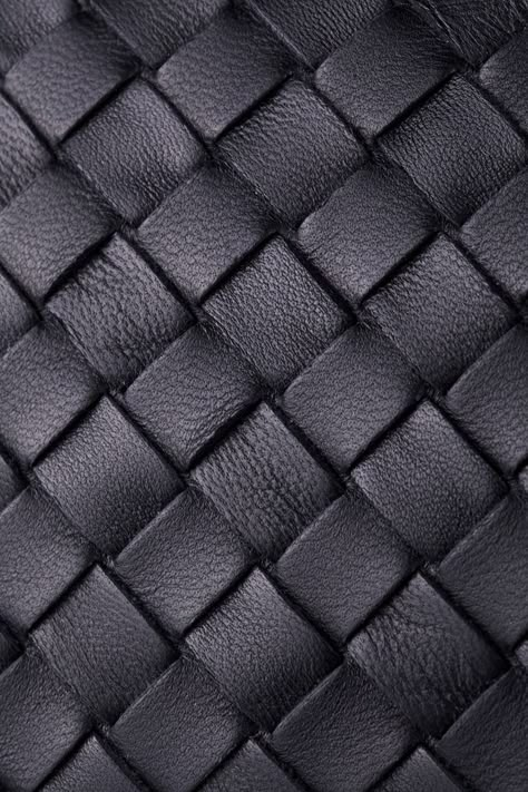 Black woven leather Texture Tessuti, Fabric Texture Pattern, Leaf Vector, Woven Leather Bag, Texture Inspiration, Bag Details, Material Textures, Materials And Textures, Leather Weaving