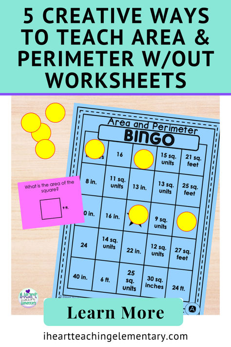 Area and perimeter worksheets have a place when teaching the skill. But lets explore ways to teach area and perimeter so kids are engaged while learning and practicing it. Read this post to check out 5 ways to teach area and perimeter without worksheets. Area Third Grade, Teaching Area, Classroom Floor Plan, Area Lesson, Area And Perimeter Worksheets, Division Activities, Perimeter Worksheets, Multiplication Activities, Dream Classroom