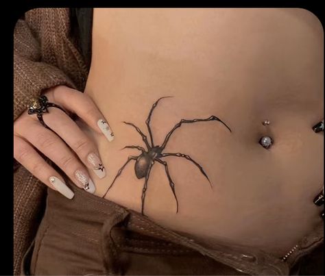 Spider Waist Tattoos, Spider Henna Tattoo, Tattoo Ideas Spider, Tattoo Spider, Spider Tattoos, Long Lasting Temporary Tattoos, Waist Tattoos, Muster Tattoos, Magic Tattoo