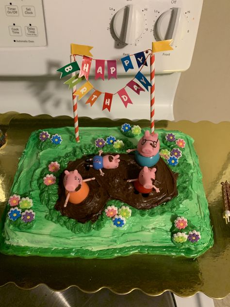 Peppa Pig Birthday cake easy DIY Easy Peppa Pig Birthday Cake, Peppa Pig Cake Diy, Peppa Pig Birthday Party Diy, Diy Peppa Pig Cake, Peppa Birthday Cake, Easy Peppa Pig Cake, Peppa Pig Diy, Cake Diy Easy, Pig Birthday Theme