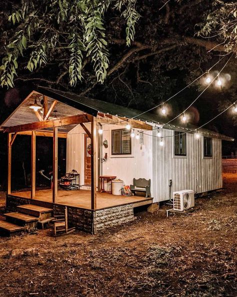 Tiny Homes On Land, Tiny Homes Outside, Living In A Shed Tiny House, Tiny Homes In The Woods, Shed To Tiny House Cabin, Homestead Tiny House, Tiny House With Murphy Bed, Tiny House Out Of Shed Building, Building Your Own Tiny Home