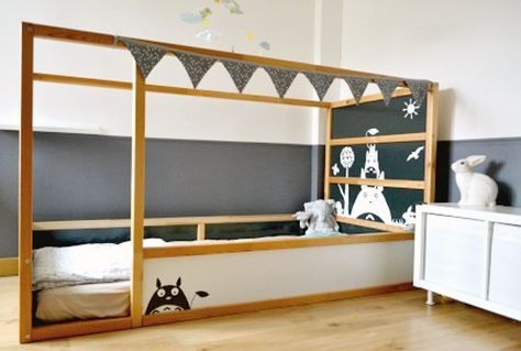 Ideas for Hacking, Tweaking & Customizing the IKEA Kura Bed | Apartment Therapy Ikea Kura Floor Bed Hack, Cama Ikea Kura, Kura Bed Hack, Hackers Ikea, Ikea Kura Hack, Ikea Kids Room, Ikea Kura Bed, Murphy Bed Ikea, Kura Bed