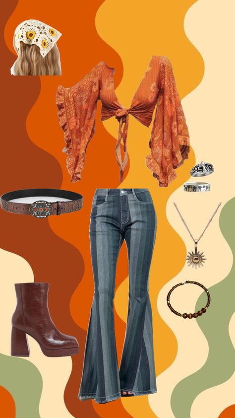 70s Theme Outfit Black Women, Hippie Outfits 60s, 70s Baddie, Hippie Clothes 70s, 70s Themed Outfits, 1970s Hippie Fashion, 70s Outfits Ideas, Outfits 60s, 60s Outfits