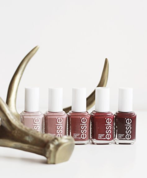 Five Autumnal Essie Picks | nail polish for fall | autumn nail colors Fall Essie Colors, Clothing Optional Essie, Essie Clothing Optional Nail Polish, Essie Fall 2022, Fall 2022 Nail Colors, Essie Fall Colors, 2022 Nail Colors, Essie Clothing Optional, Essie Bahama Mama