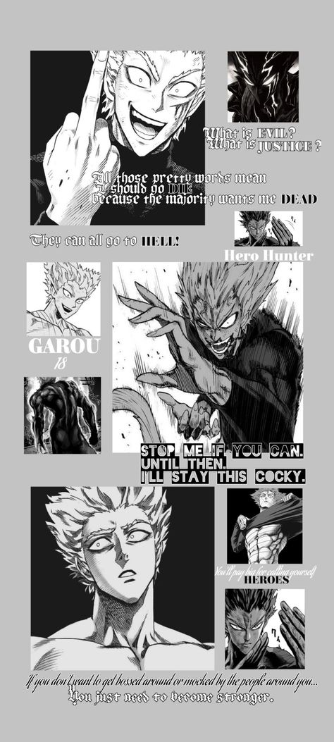 i made it myself with some Garou quotes Garou Quotes Wallpaper, Garou Wallpaper Iphone, Garou Wallpaper Aesthetic, Garou Motivation, Garou Quotes, Garou Wallpaper Manga, Garou Aesthetic, Garou Pfp, Garou Wallpaper