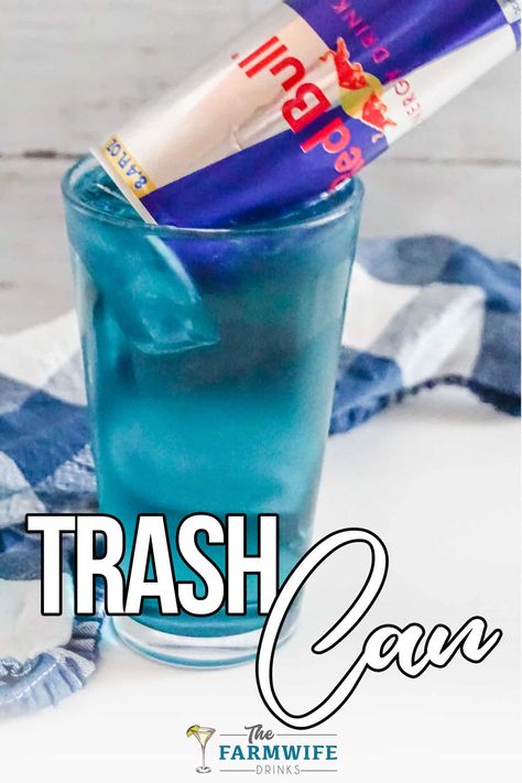 Trash Can Recipe, Trash Can Cocktail, Trash Can Drink Recipe, Trash Punch Alcohol, Trash Can Alcoholic Drinks, Alcohol Drinks With Red Bull, Trash Can Punch Recipe, Trash Can Alcohol Drink, Trash Can Drink Recipe Red Bull