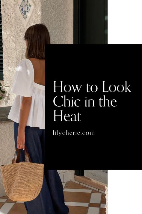 We are officially in the dog days of summer, and with it comes the challenge of staying stylish in the scorching heat. However, looking chic and feeling comfortable under the sun is not an impossible feat. In this guide, I’m sharing some style tips that will help you radiate effortless style for the rest of the summer season. Chic Minimalist Style Classy Summer, Summer Outfits Minimalist Chic, Chic Outfits For Hot Weather, Chic Tourist Outfit Summer, Very Hot Days Outfit, Summer Business Trip Outfits, Hot Summer Street Style, Tourist Summer Outfits, Summer Humid Outfit