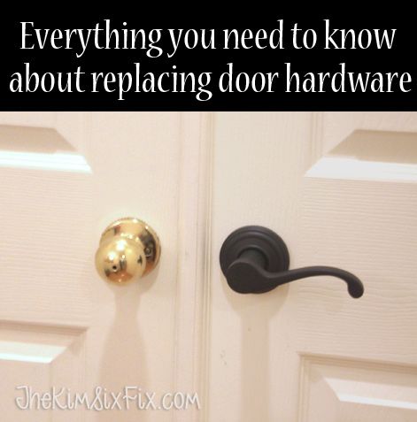 Everything You Need to Know Before Replacing Your Door Hardware via www.TheKimSixFix.com #TheKimSixFix Replacing Interior Doors, Update Doors, Bedroom Door Handles, Black Door Hardware, Black Door Knobs, Interior Door Hardware, Interior Door Knobs, Black Interior Doors, Door Handles Interior