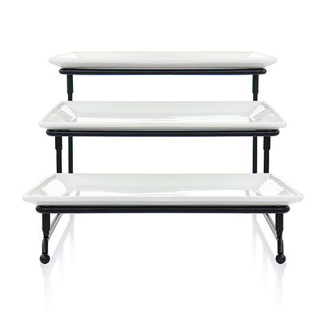 Elama 3 Tier Serveware Set Porcelain Tiered Server 975115623M, Color: White - JCPenney Serveware Set, Tiered Server, 50th Birthday Party Decorations, Serve Ware, Countertop Storage, Metal Rack, Serving Trays, Serving Set, Place Setting