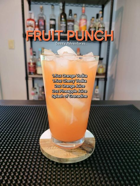 Orange Vodka Drinks, Vodka Fruit Punch, Malibu Mixed Drinks, Vodka Orange, Vodka And Pineapple Juice, Fruit Punch Recipe, Orange Juice And Vodka, Juice Splash, Alcoholic Punch Recipes