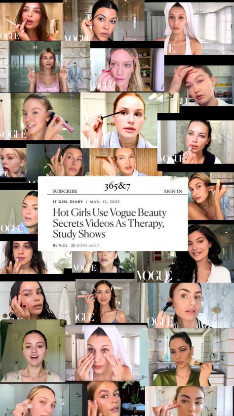 Vogue Model Diaries, Get Ready With Me Vogue, Best Vogue Beauty Secrets, Vogue Beauty Secret, Vogue Skincare Aesthetic, Vogue Beauty Aesthetic, Watching Vogue Beauty Secrets Aesthetic, Vogue Beauty Secrets Tips, Pinterest Girlies Aesthetic