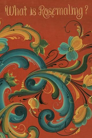 Painting Scroll Designs, Rosemaling Pattern Tutorials, Norwegian Rosemaling Pattern, Norweigen Folk Art, Scandinavian Folk Art Patterns Norwegian Rosemaling, Rosemaling Norwegian Folk Art, Norwegian Painting, Nordic Folk Art, Norwegian Art