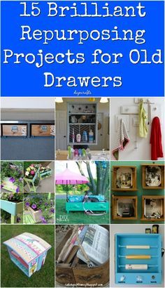 15 Brilliant Repurposing Projects for Old Drawers {With tutorial links} Drawers Repurposed Diy, Repurpose Drawers, Drawer Ideas, Drawers Repurposed, Old Dresser Drawers, Antiquing Furniture Diy, Upcycle Repurpose, Old Drawers, Diy Drawers