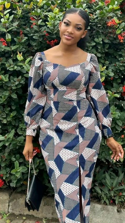 Ankara Gowns, Ankara Gown, Ankara Gown Styles, Afrikaanse Mode, Gown Styles, African Fashion Ankara, Long Sleeve Dresses, African Fashion Women, African Print Fashion Dresses