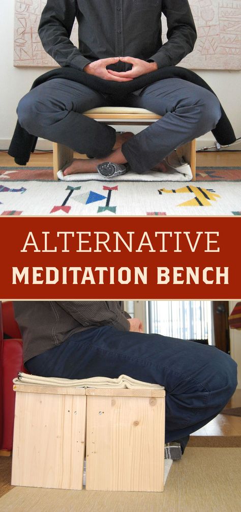 Meditation made more comfortable. Meditation Bench Plans, Bed Pictures, Meditation Stool, Headboard Projects, Workshop Projects, Meditation Bench, Woodworking Organization, Woodworking Desk, Woodworking Bed