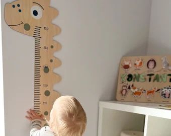 yasin's favorite items - Etsy Montessori, Baby Boy Nursery Dinosaur, Dinosaur Baby Room, Dinosaur Nursery Theme, Height Chart For Kids, Baby Dinosaur Nursery, Kids Height Chart, Dinosaur Room Decor, Dinosaur Nursery Decor