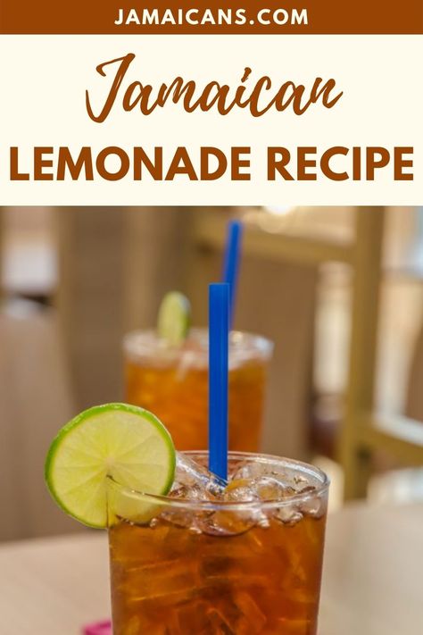 Jamaican Lemonade Recipe Brown Sugar Lemonade, Jamaican Punch Non Alcoholic, Jamaican Lemonade Recipe, Jamaican Drinks Non Alcoholic, Jamaican Lemonade, Jamaican Drinks, Drink Mocktail, Yummy Milkshake Recipes, Flavored Lemonade