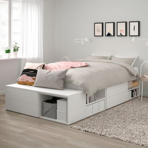 Platsa Bed, Bed Closet, Bedroom Redesign, Shoe Rack Living Room, No Closet Solutions, Small Bedrooms, Double Bed Frame, Bed Frame With Storage, Bed In Closet